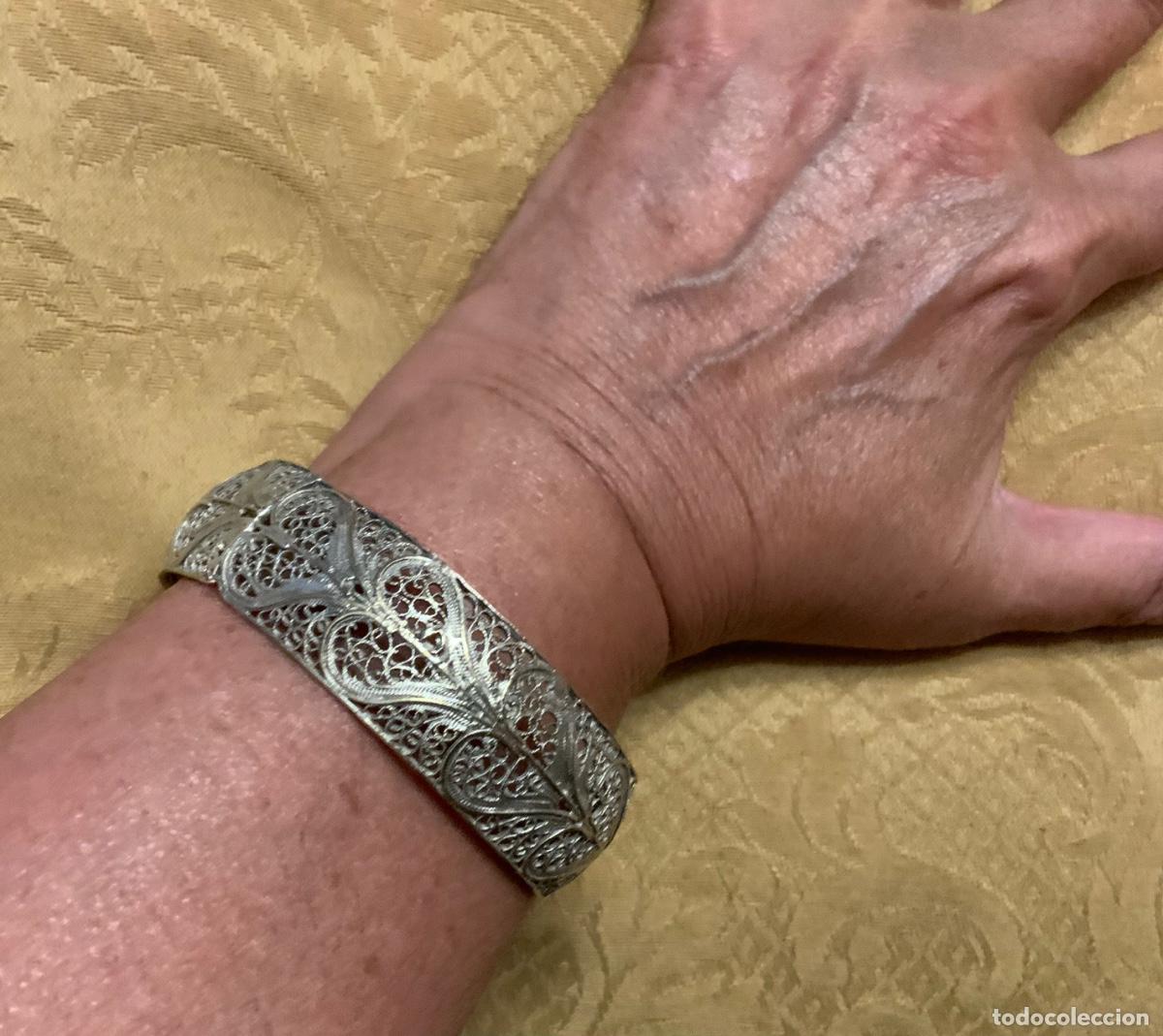 Joyeria: ANTIGUA PULSERA DE FILIGRANA DE PLATA - Foto 9