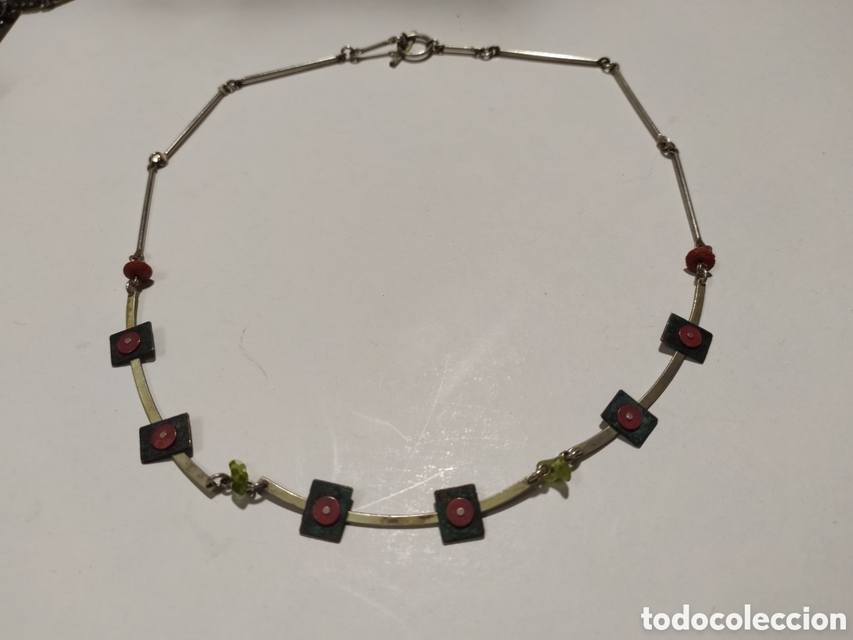 Joyeria: Collar plata y cobre. Gargantilla. Geom&eacute;trico - Foto 2