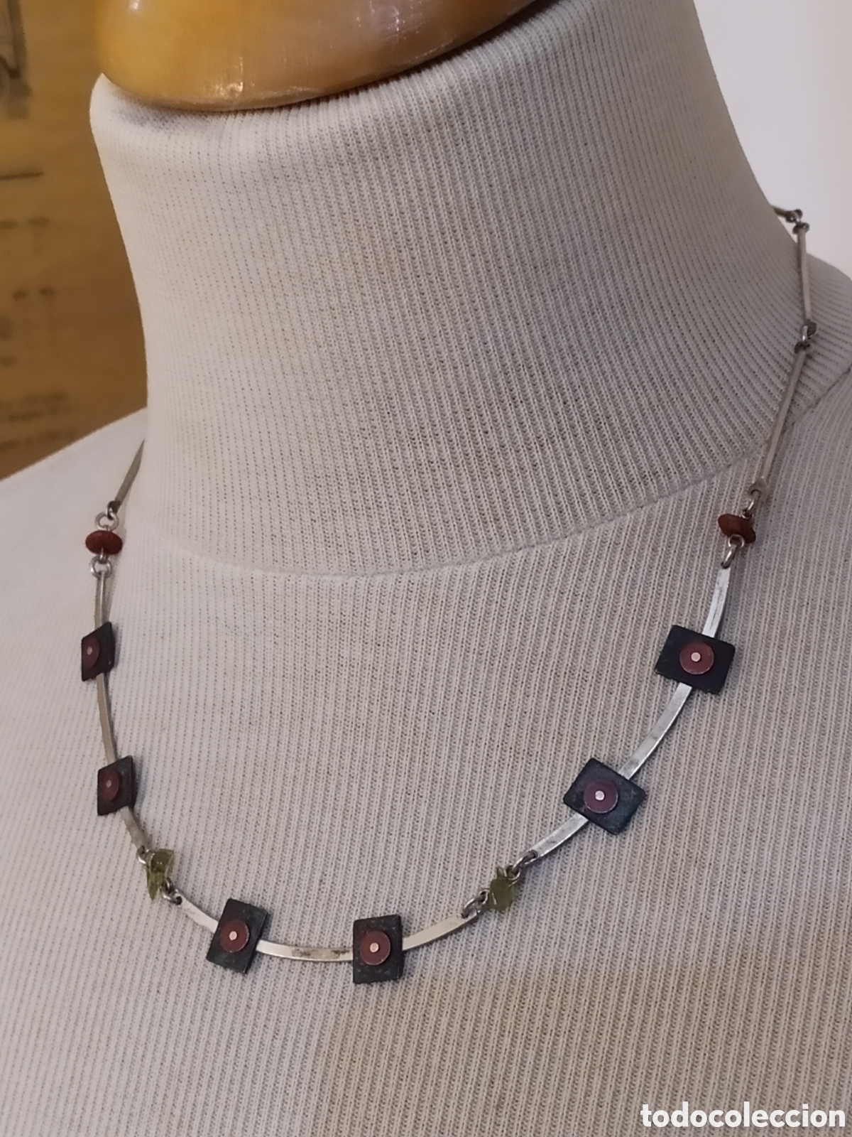Joyeria: Collar plata y cobre. Gargantilla. Geom&eacute;trico - Foto 1