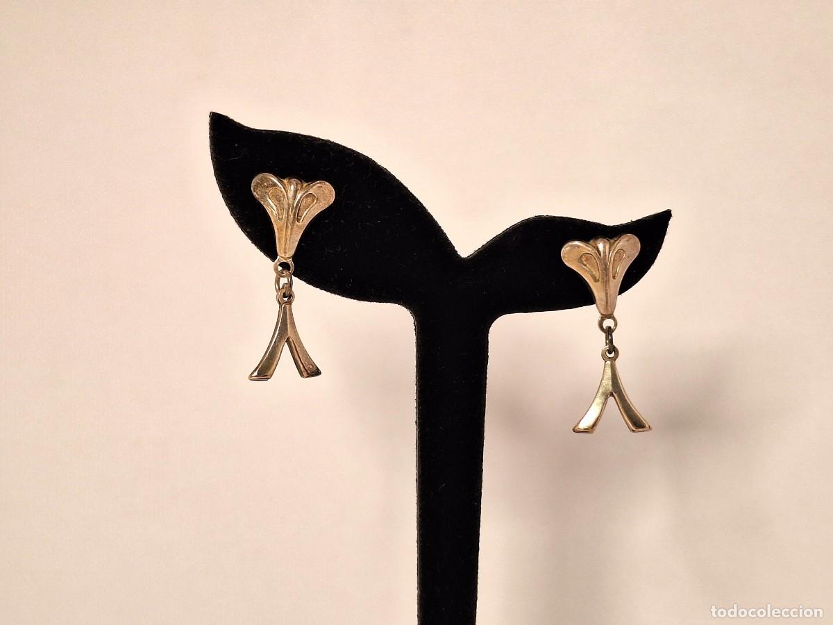 Joyeria: Pendientes plata maciza vintage d&eacute;cada 90 - Foto 1