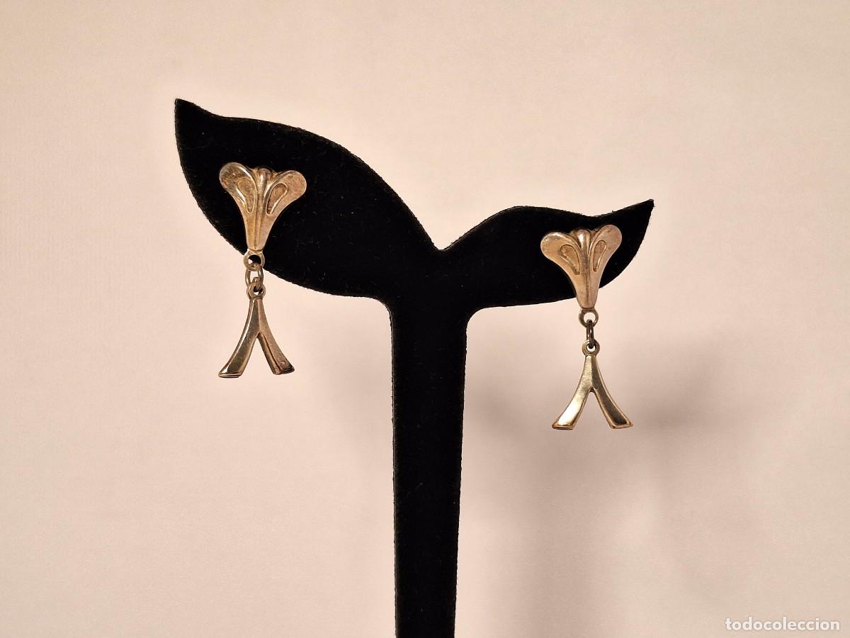 Joyeria: Pendientes plata maciza vintage d&eacute;cada 90 - Foto 3
