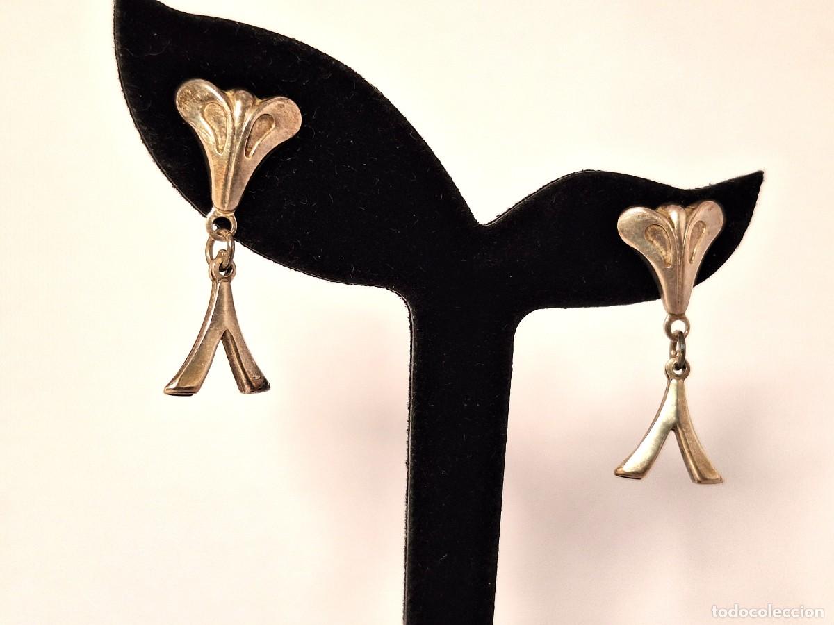 Joyeria: Pendientes plata maciza vintage d&eacute;cada 90 - Foto 6