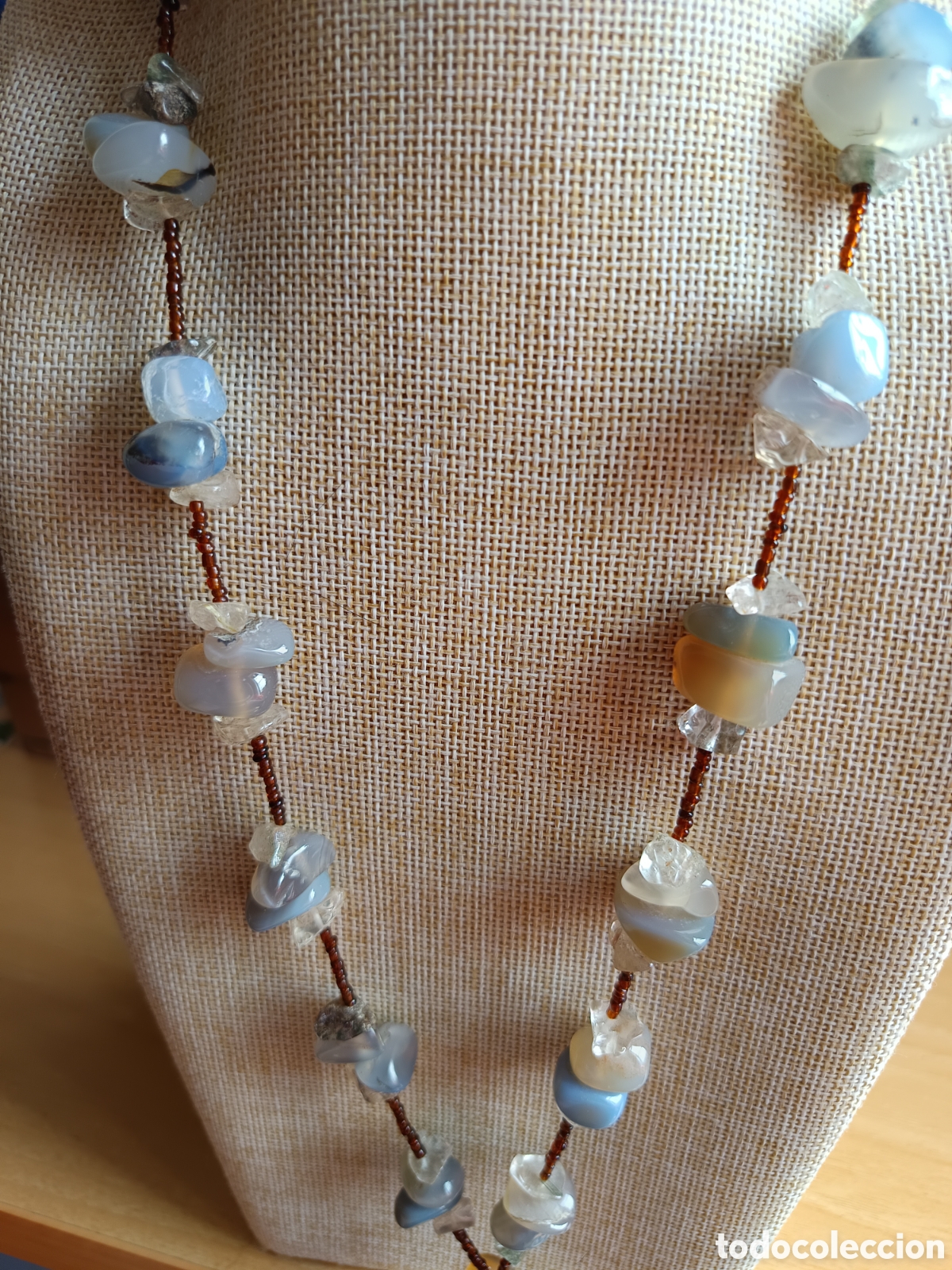 Joyeria: Largo collar de jade blanco y cuarzos naturales - Foto 8
