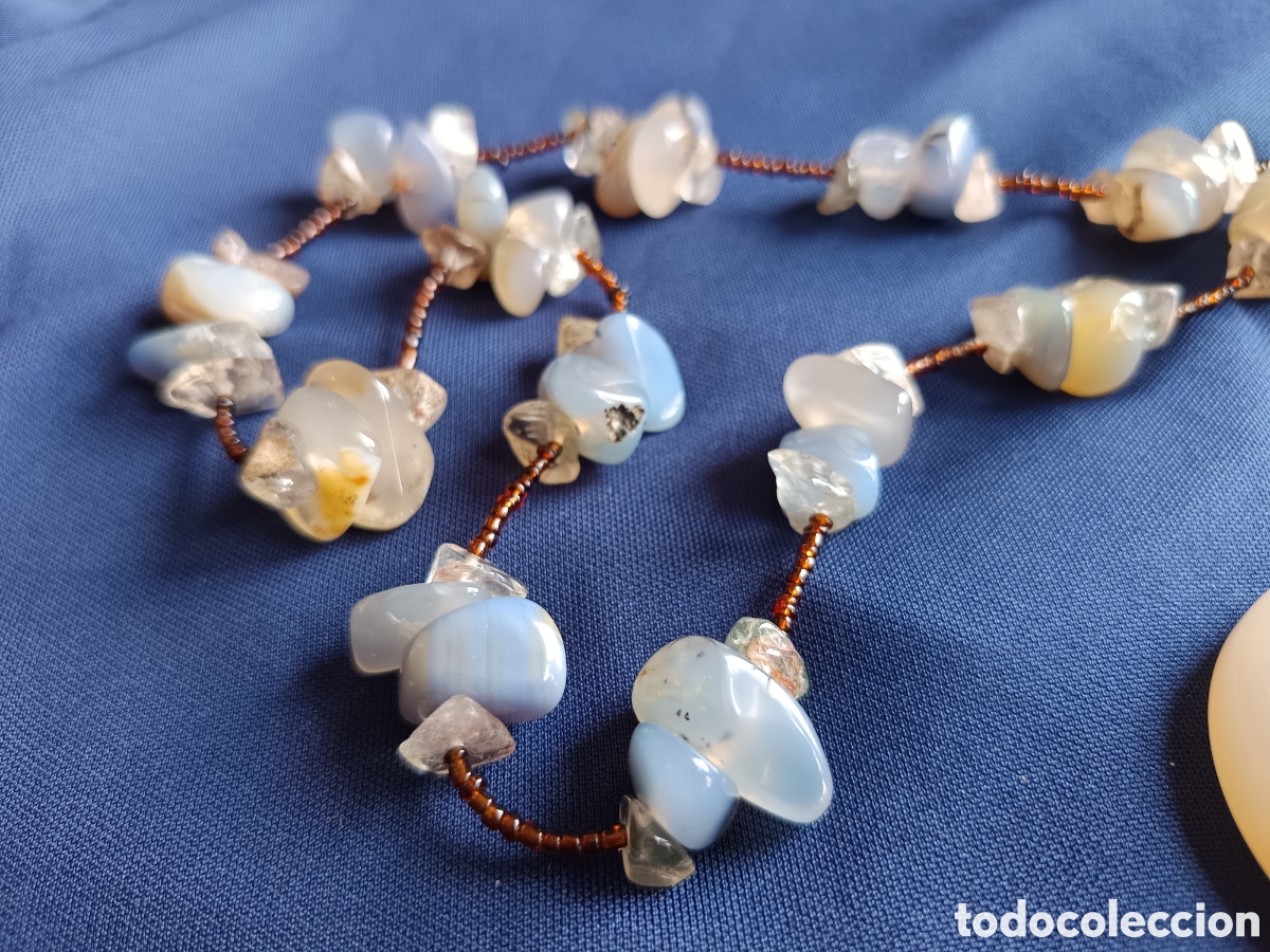 Joyeria: Largo collar de jade blanco y cuarzos naturales - Foto 2