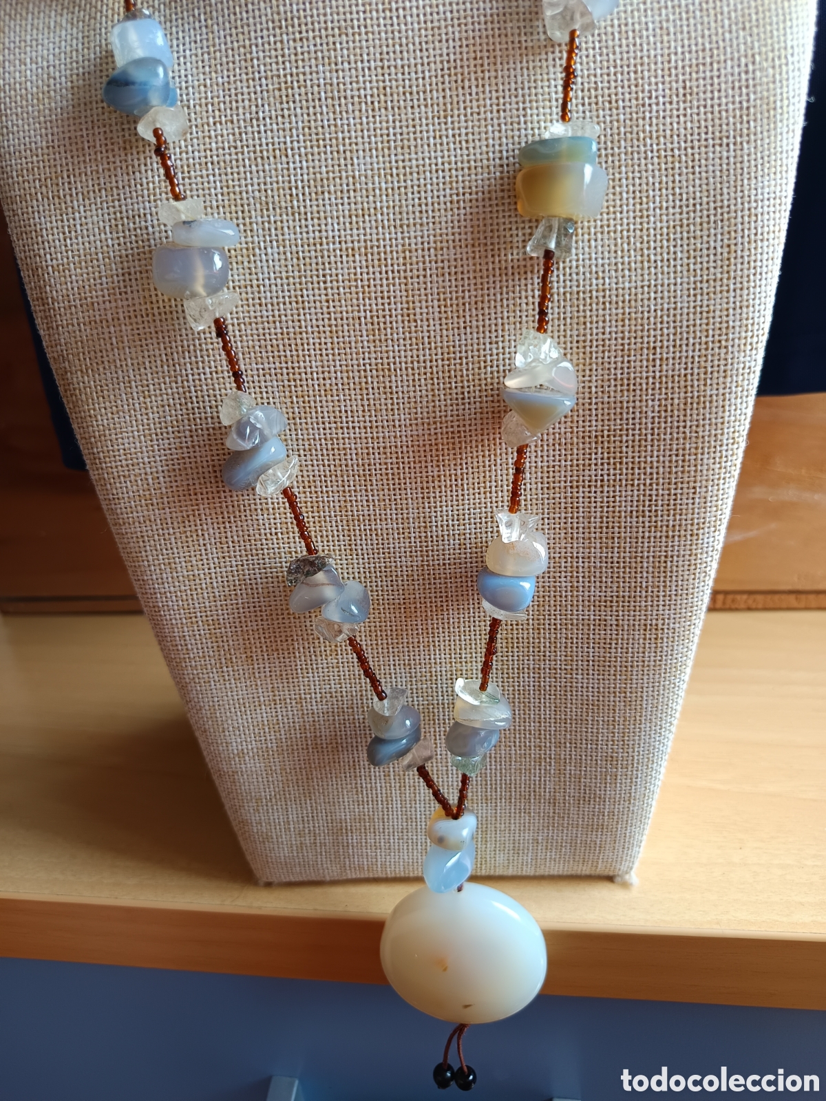 Joyeria: Largo collar de jade blanco y cuarzos naturales - Foto 7