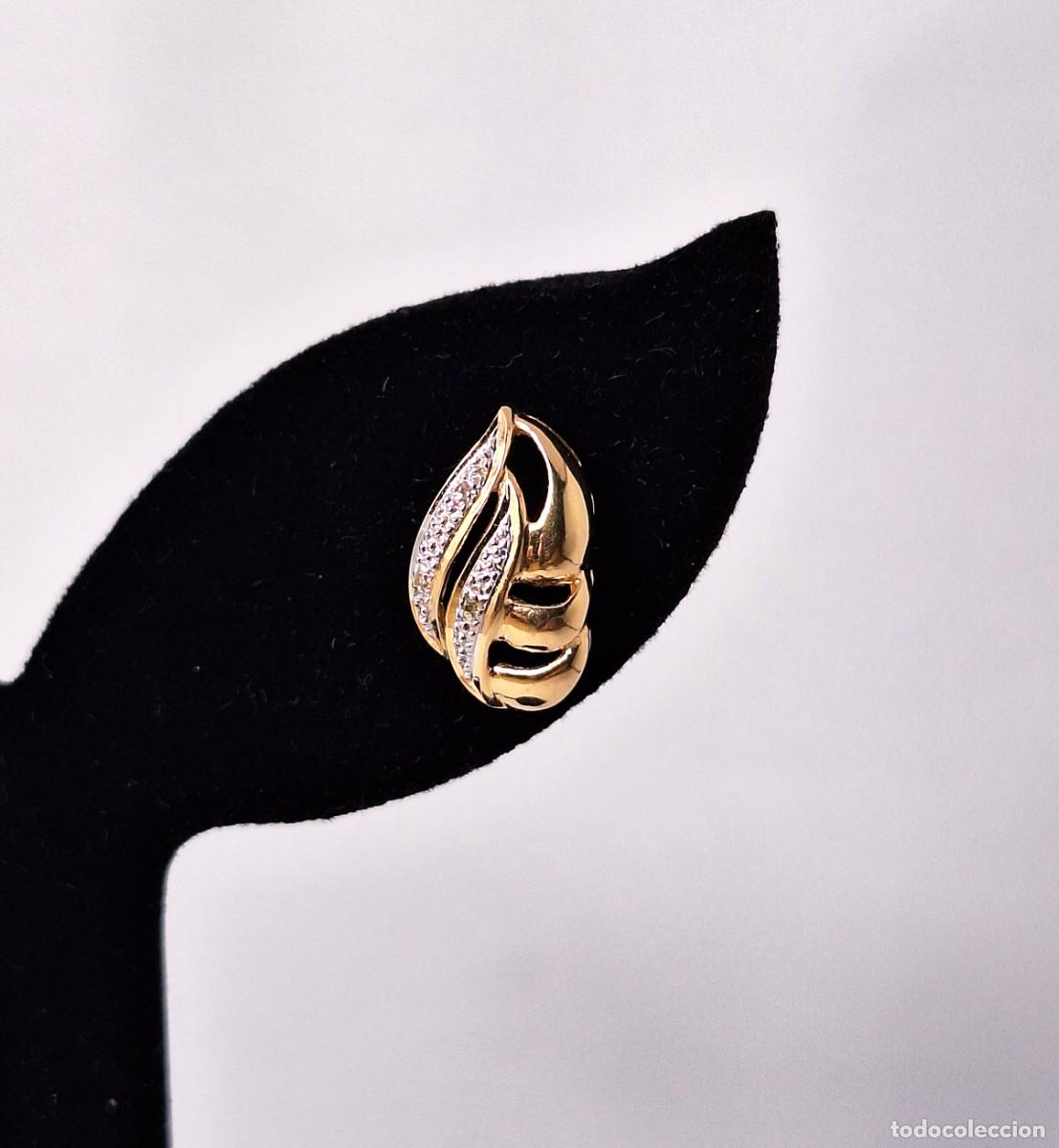 Joyeria: Pendientes en oro de ley y puntas de diamantes - Foto 1