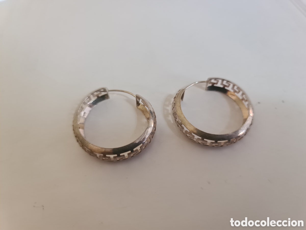 Joyeria: #1040 pendientes aros plata de ley 925 3 cm - Foto 2