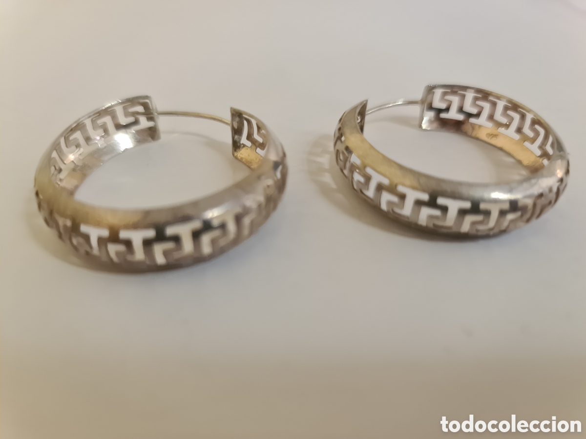 Joyeria: #1040 pendientes aros plata de ley 925 3 cm - Foto 1