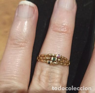 Joyeria: Anillo oro vintage art dec&oacute; con frontis de piedras - Foto 1