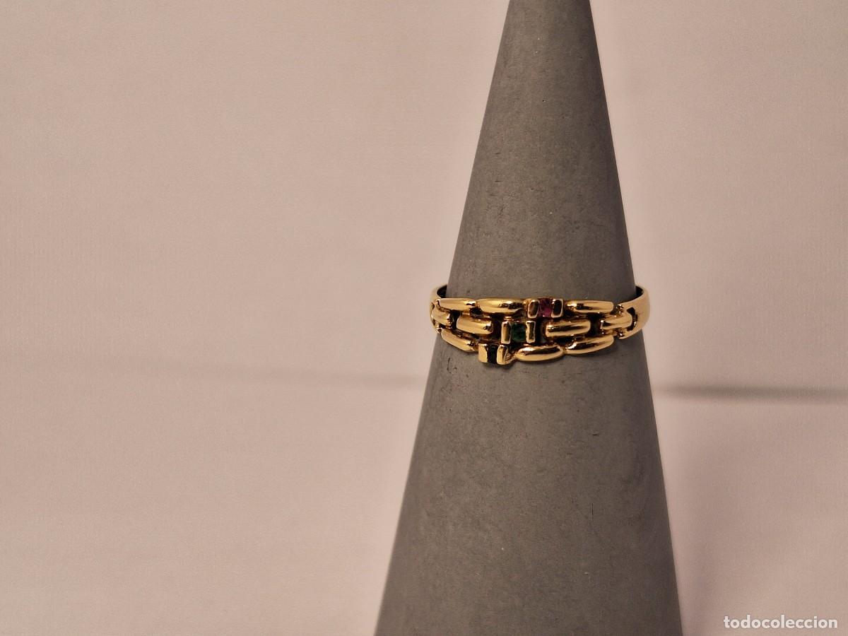 Joyeria: Anillo oro vintage art dec&oacute; con frontis de piedras - Foto 2