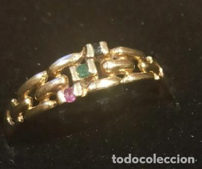 Joyeria: Anillo oro vintage art dec&oacute; con frontis de piedras - Foto 4