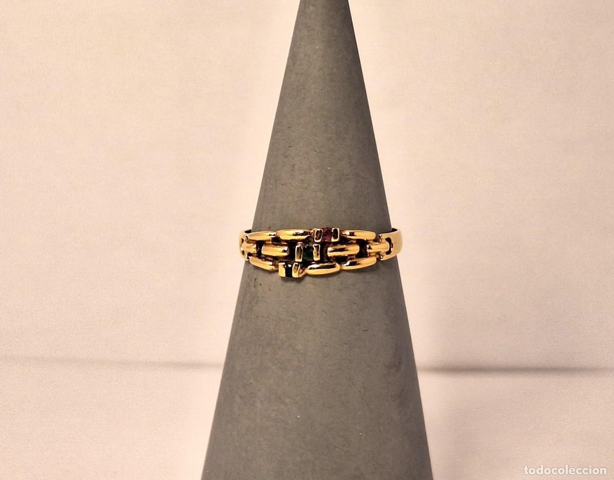 Joyeria: Anillo oro vintage art dec&oacute; con frontis de piedras - Foto 9