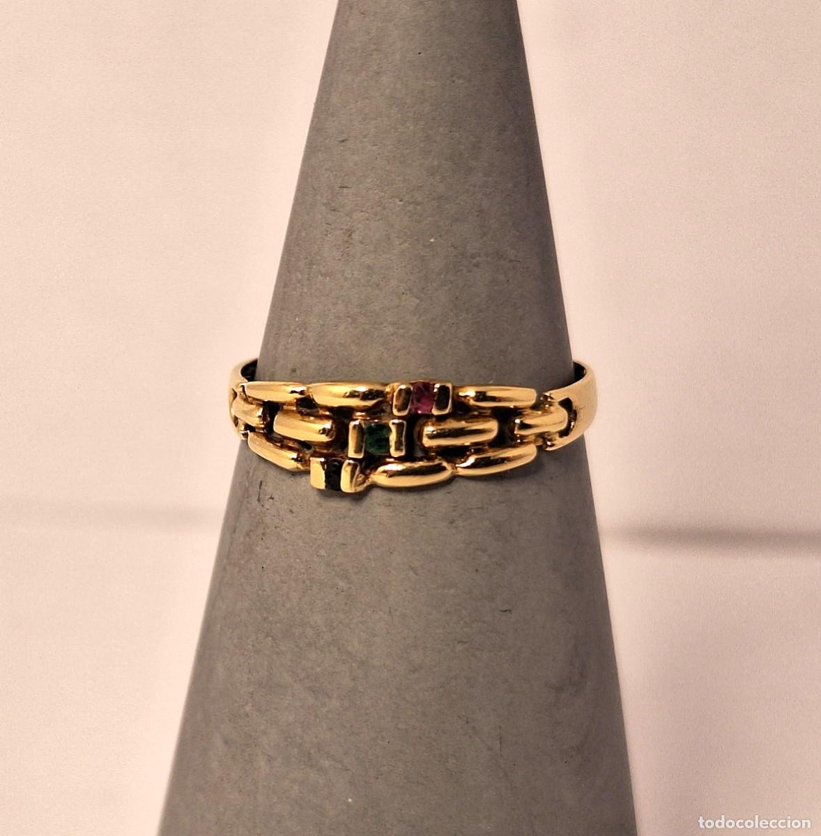 Joyeria: Anillo oro vintage art dec&oacute; con frontis de piedras - Foto 10