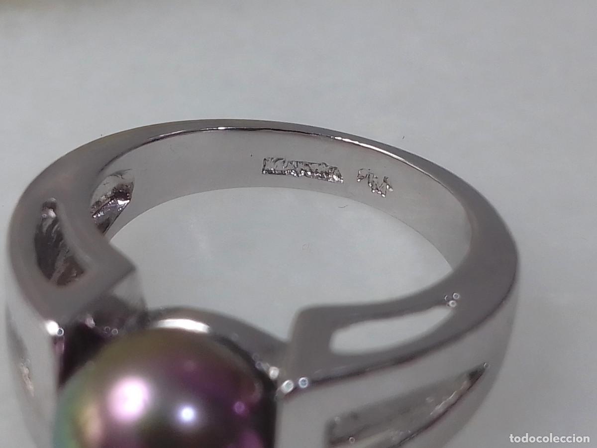 Joyeria: Anillo y pendientes Majorica de plata de ley con perlas. - Foto 6