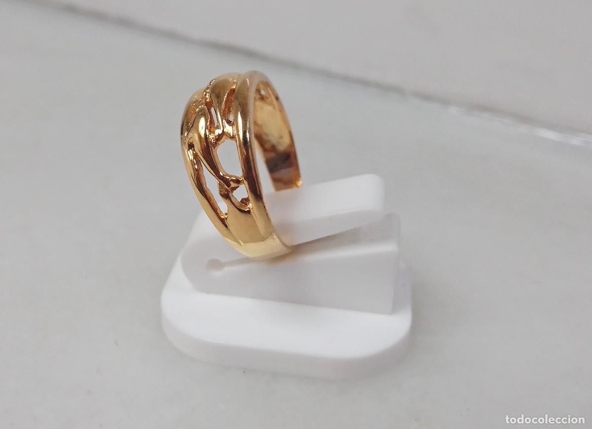 Joyeria: Anillo cl&aacute;sico de plata de ley ba&ntilde;ado en oro con delfines. - Foto 6