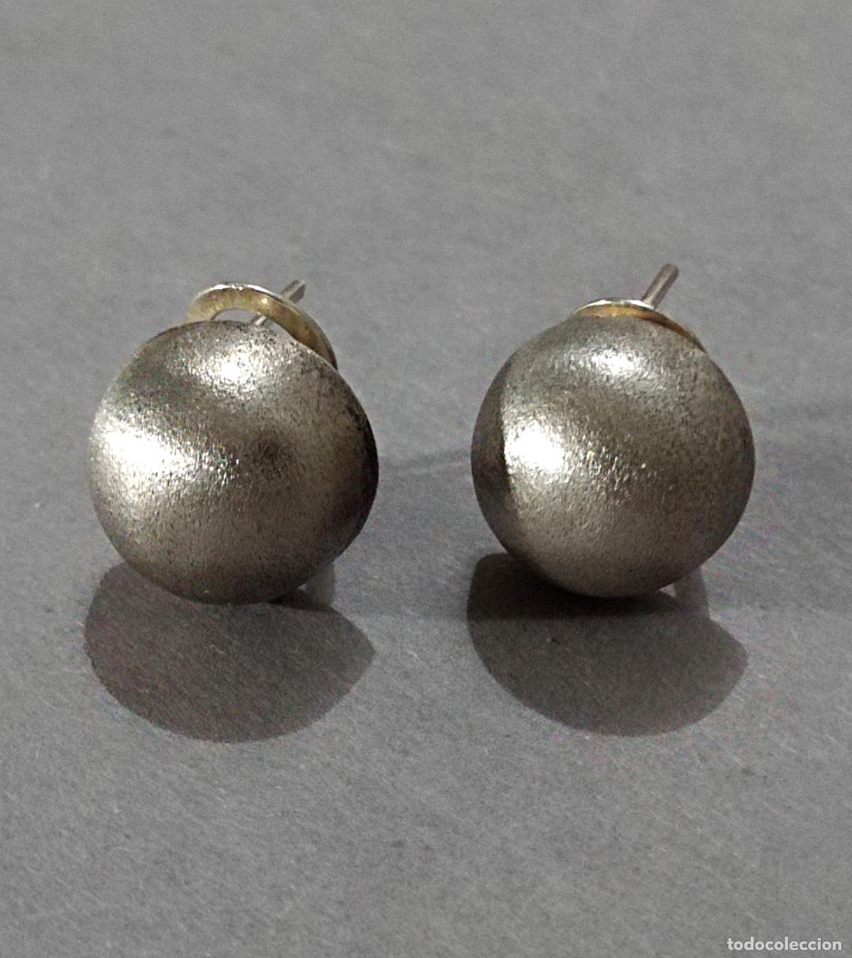 Joyeria: Pendientes de bola plata de ley contrastada, cierre de omega. - Foto 1