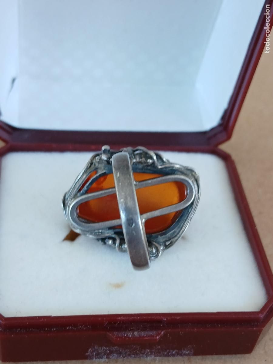 Joyeria: ANILLO DE PLATA Y &Aacute;MBAR ESTILO ART NOUVEAU - Foto 4