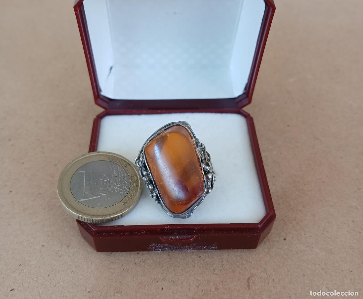 Joyeria: ANILLO DE PLATA Y &Aacute;MBAR ESTILO ART NOUVEAU - Foto 5