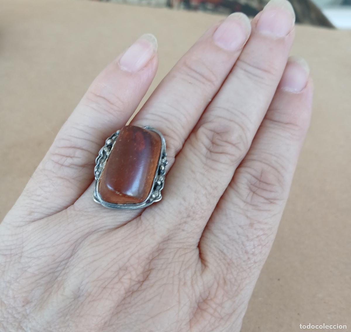 Joyeria: ANILLO DE PLATA Y &Aacute;MBAR ESTILO ART NOUVEAU - Foto 7