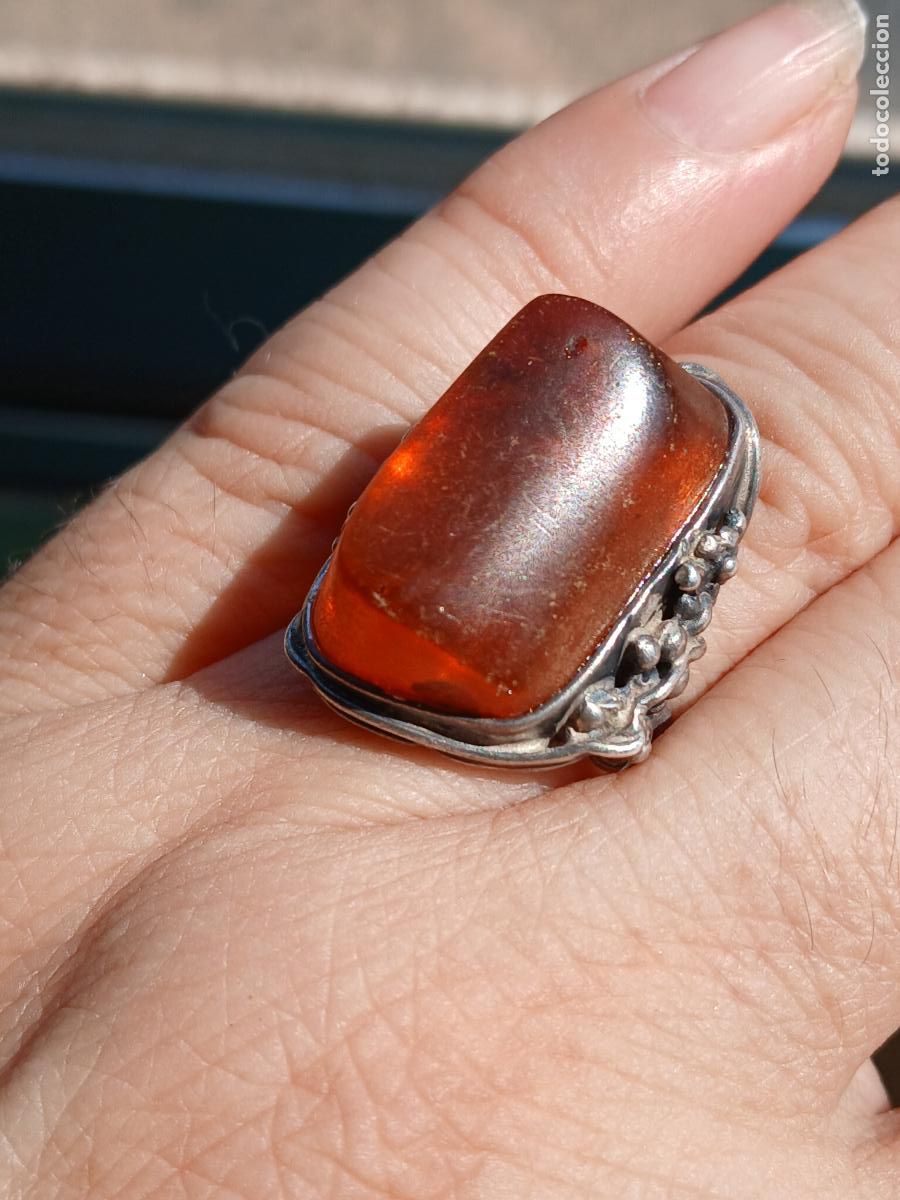 Joyeria: ANILLO DE PLATA Y &Aacute;MBAR ESTILO ART NOUVEAU - Foto 10