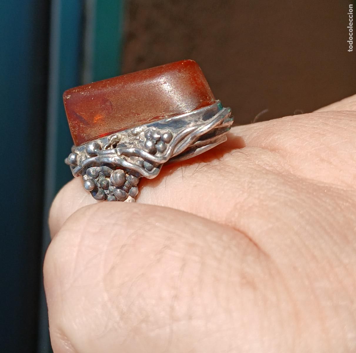 Joyeria: ANILLO DE PLATA Y &Aacute;MBAR ESTILO ART NOUVEAU - Foto 11