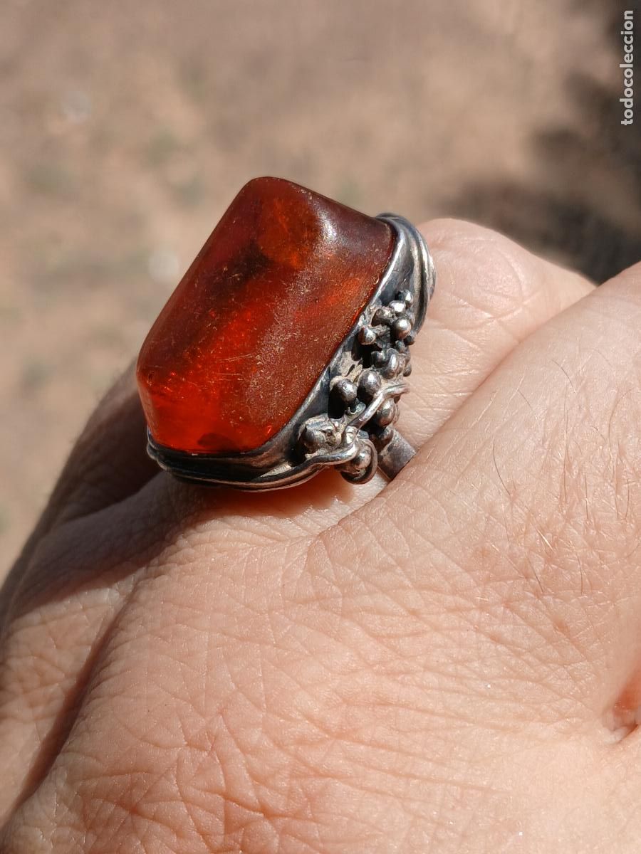 Joyeria: ANILLO DE PLATA Y &Aacute;MBAR ESTILO ART NOUVEAU - Foto 12