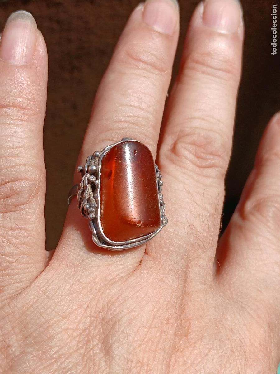 Joyeria: ANILLO DE PLATA Y &Aacute;MBAR ESTILO ART NOUVEAU - Foto 14