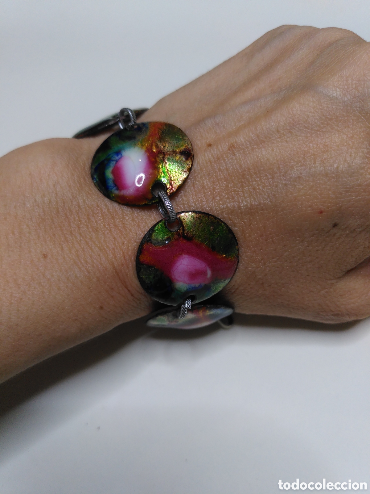 Joyeria: Pulsera de esmalte y metal vintage - Foto 8