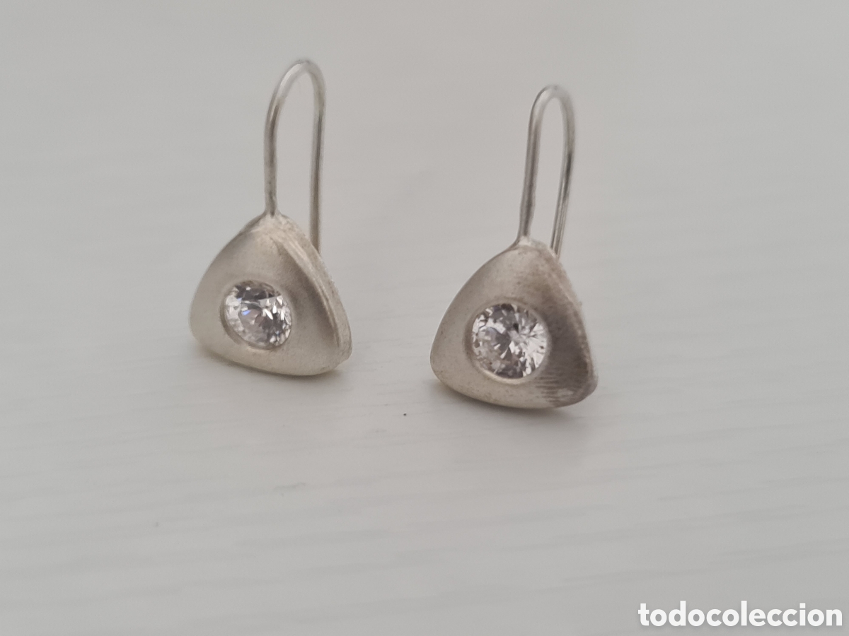Joyeria: #1085 pendiente plata y circonita - Foto 2