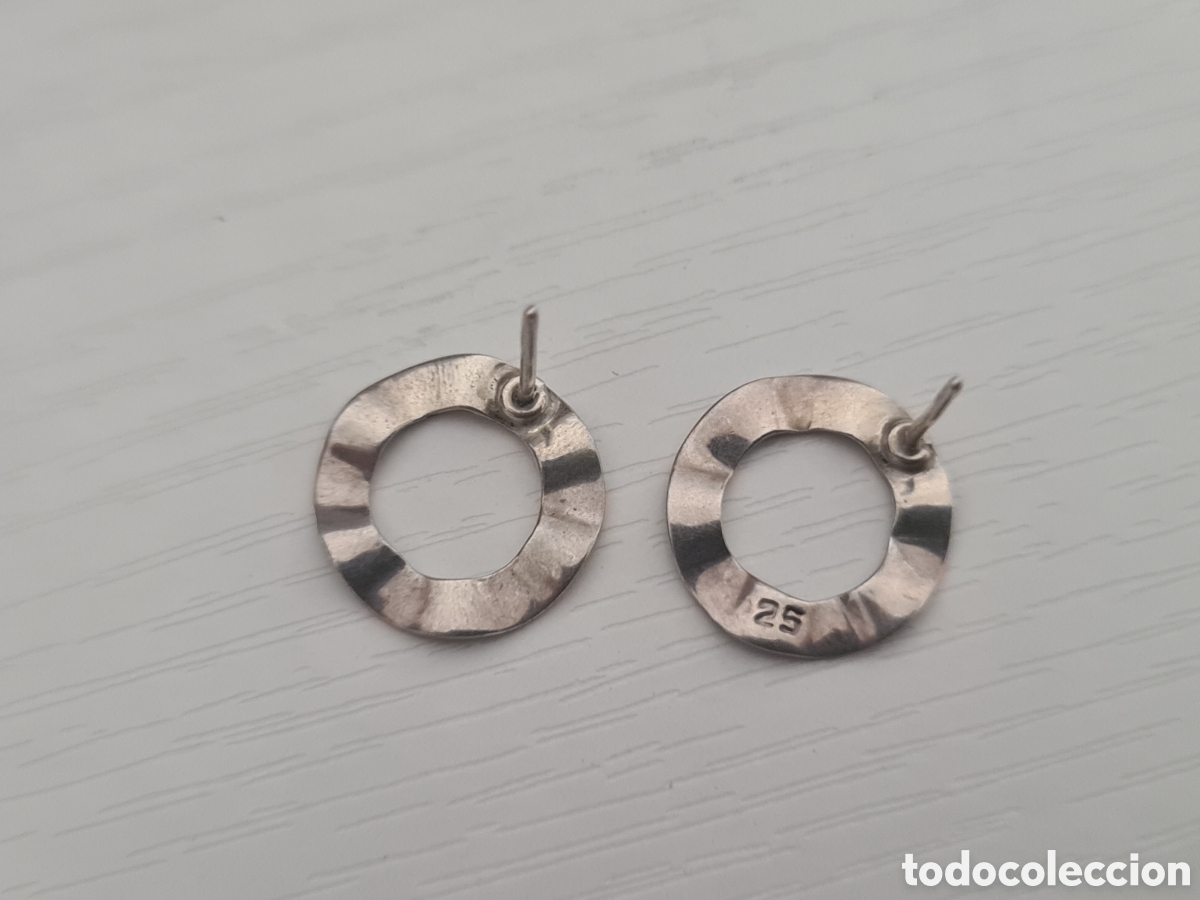 Joyeria: #1086 pendiente plata de ley 925 circulo - Foto 2