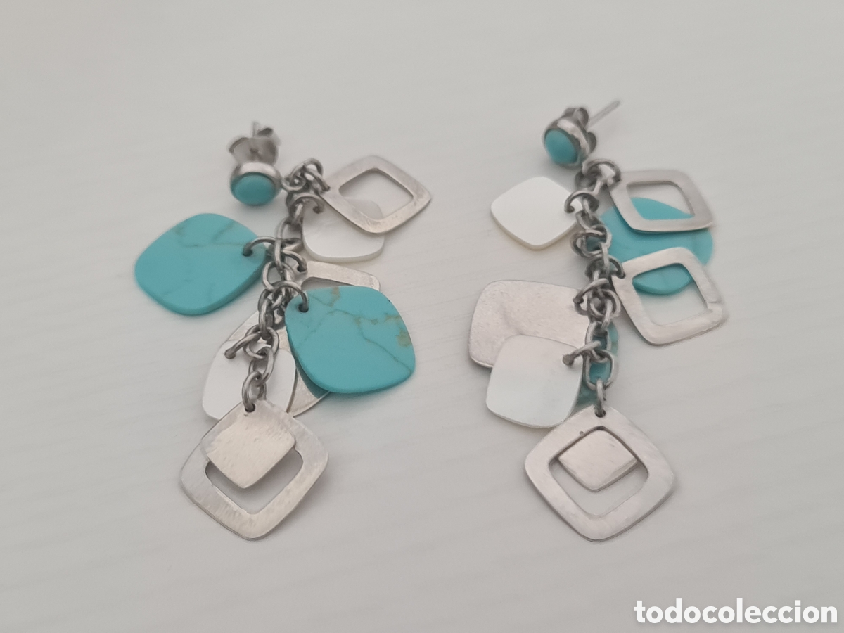 Joyeria: #1091 pendientes plata y azul plata 925 - Foto 3
