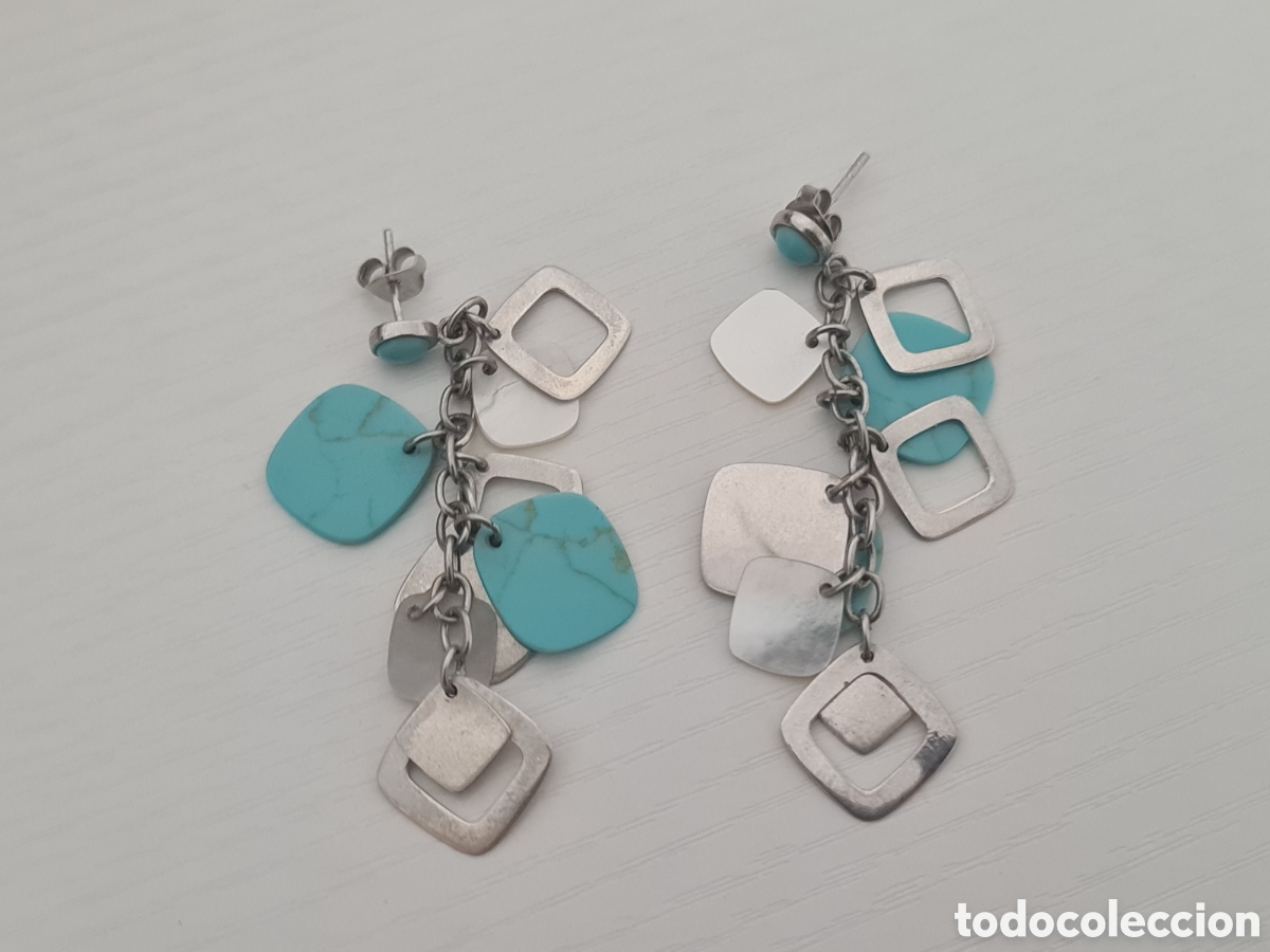 Joyeria: #1091 pendientes plata y azul plata 925 - Foto 4