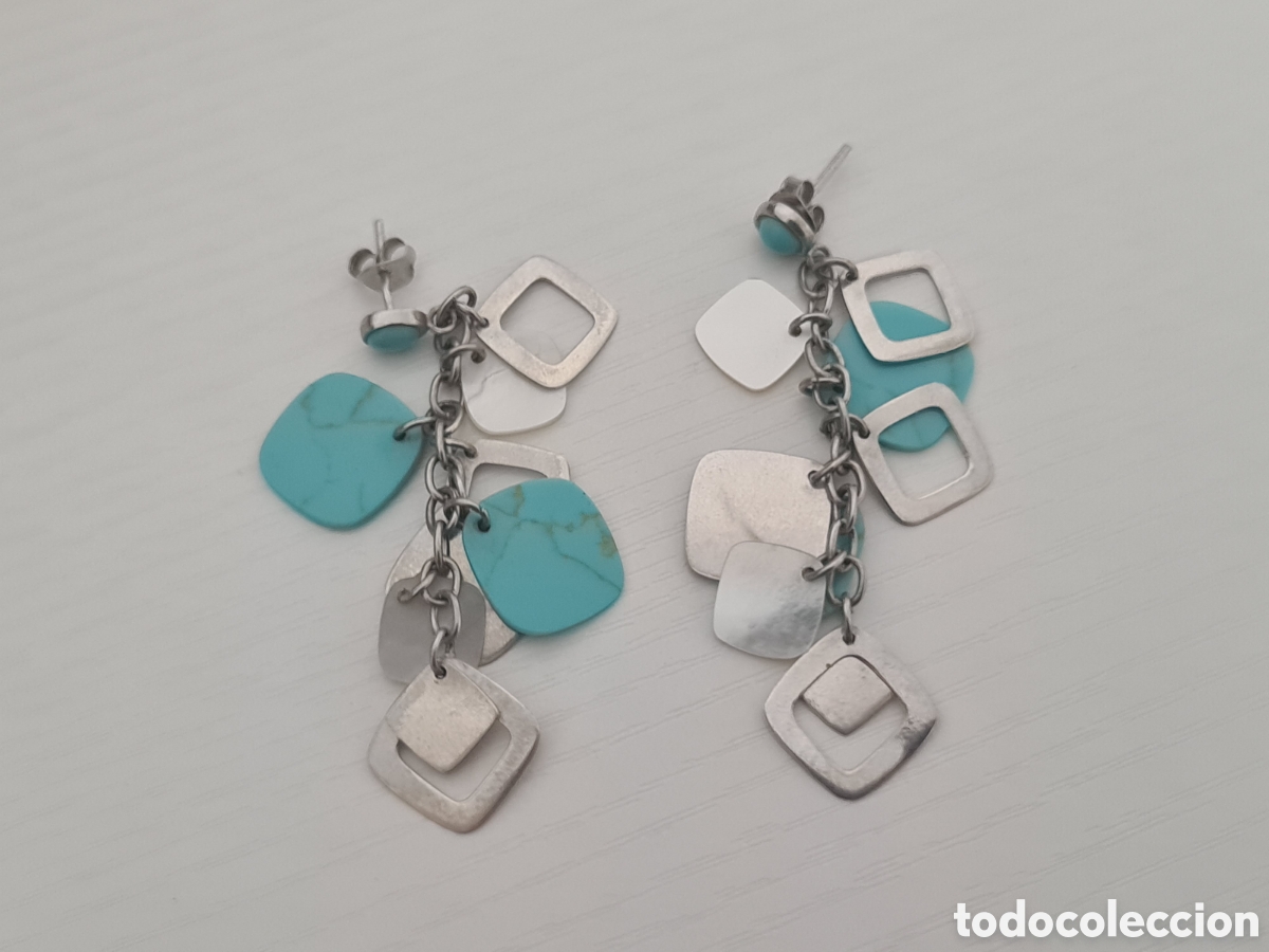 Joyeria: #1091 pendientes plata y azul plata 925 - Foto 1