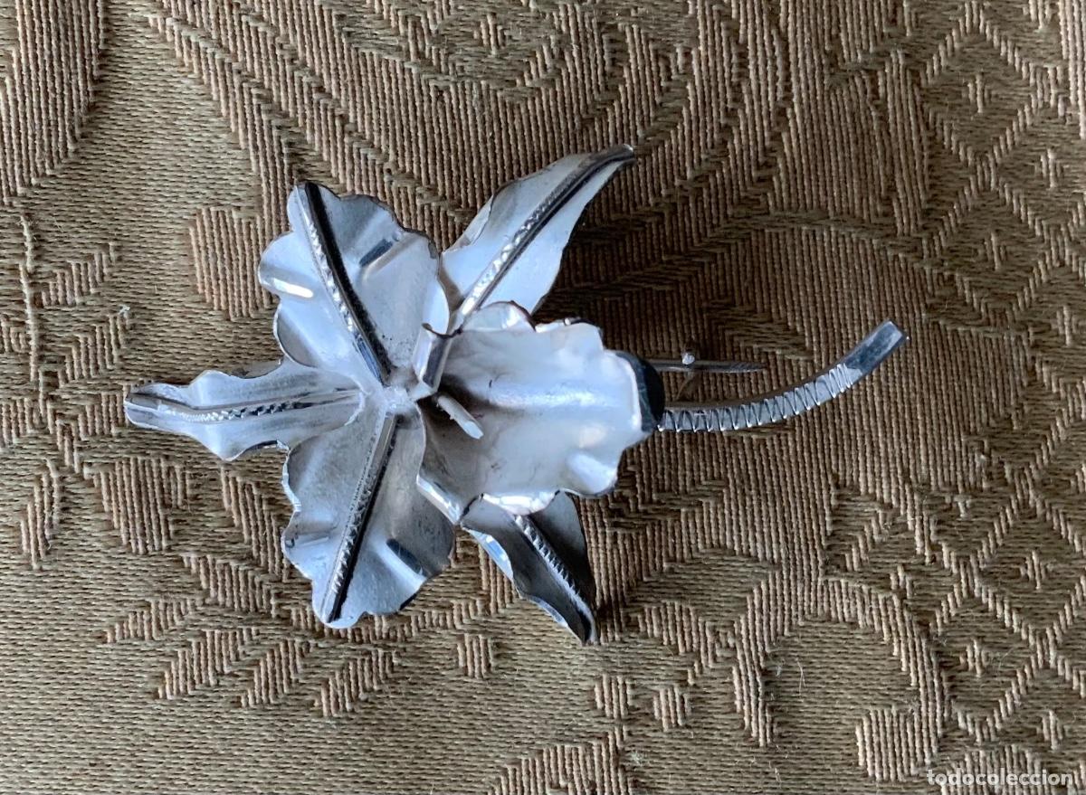 Joyeria: ANTIGUO BROCHE DE PLATA, FLOR, ORQU&Iacute;DEA - Foto 1