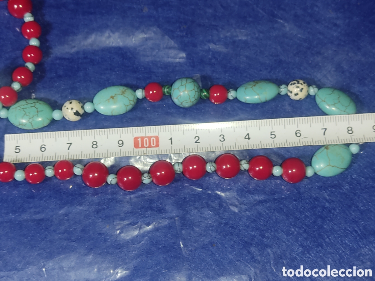 Joyeria: Collar coral rojo,turquesa y Jaspe D&aacute;lmata.*A* - Foto 4