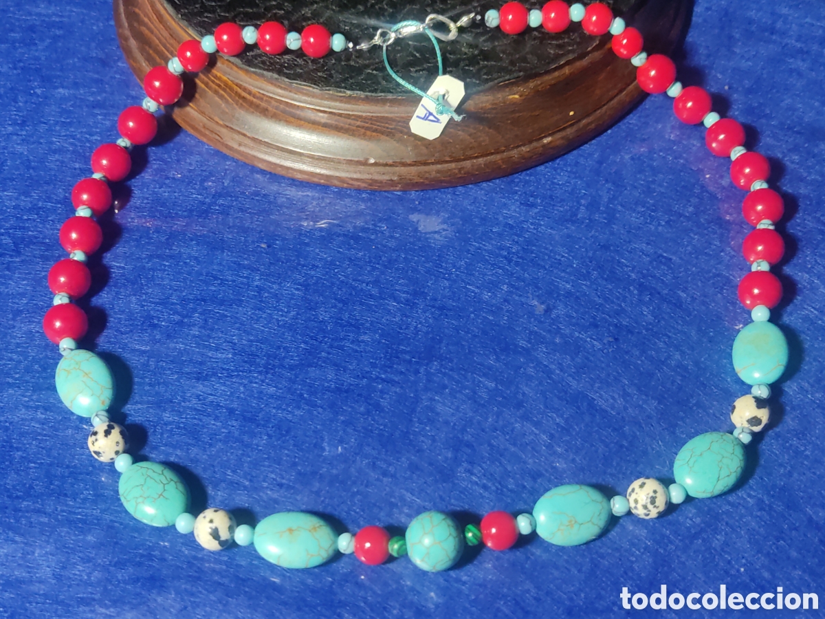 Joyeria: Collar coral rojo,turquesa y Jaspe D&aacute;lmata.*A* - Foto 1