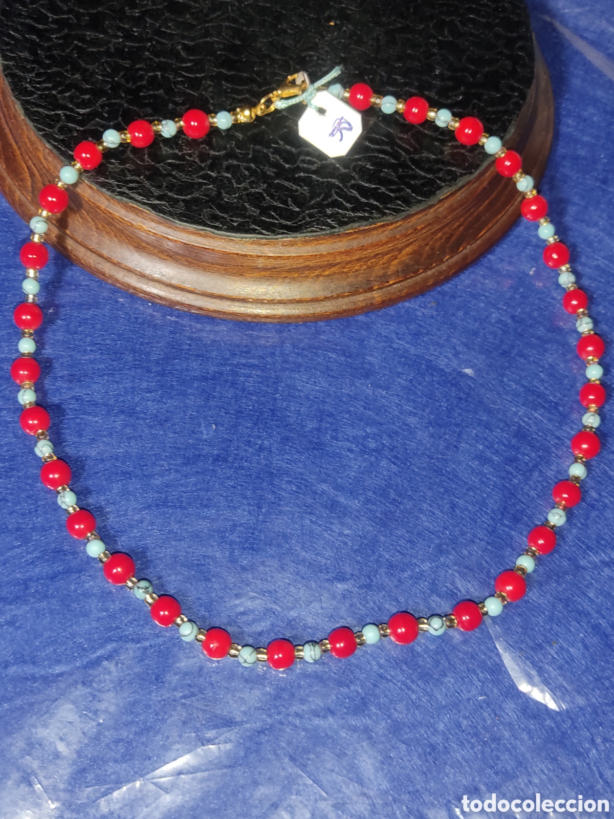 Joyeria: Collar de cuentas de coral rojo y turquesa. *R* - Foto 1