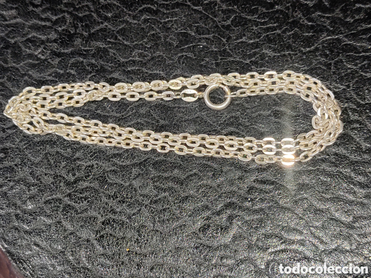 Joyeria: Cadena de plata de eslab&oacute;n macizo.Vintage. - Foto 2
