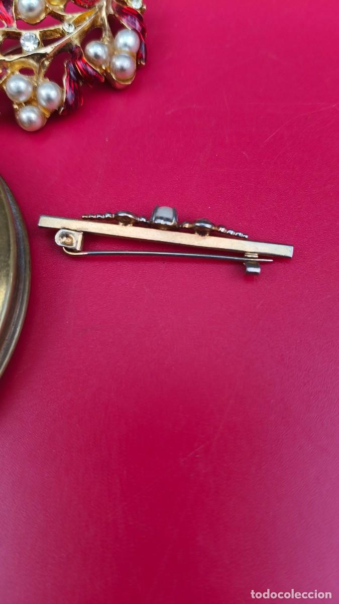 Joyeria: Poudrier laiton et broche plaqu&eacute; or 1960 - Foto 2