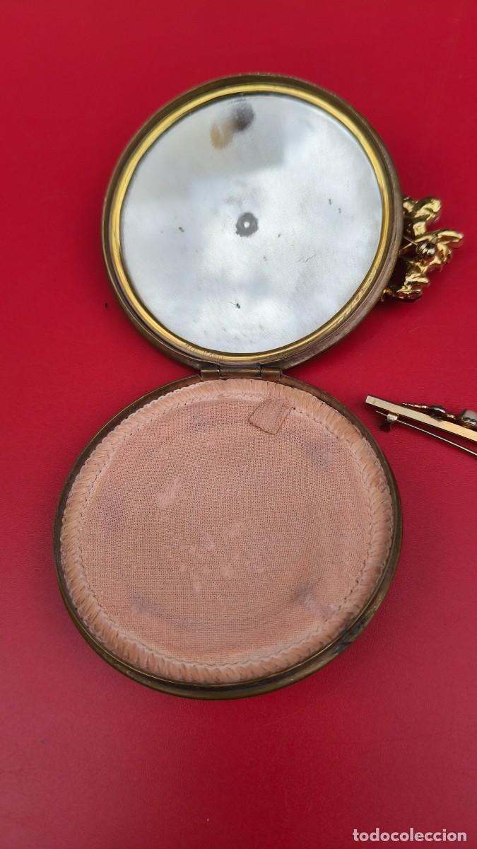 Joyeria: Poudrier laiton et broche plaqu&eacute; or 1960 - Foto 3
