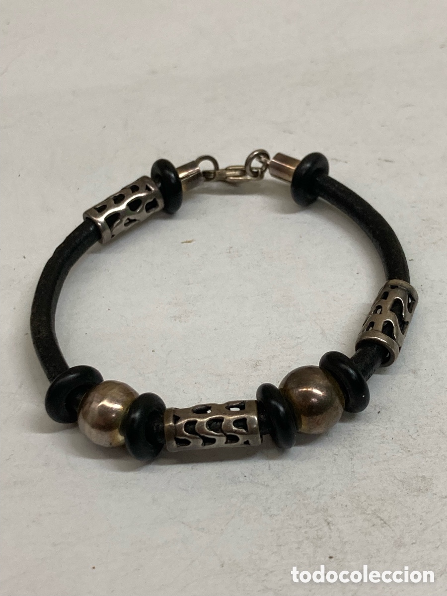 Joyeria: Pulsera de plata y piel /PUL302 - Foto 1