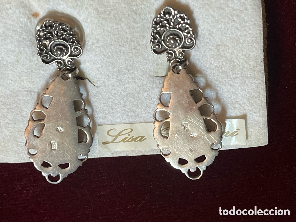 Joyeria: PENDIENTES LARGOS DE PLATA Y PIEDRA PULIDA - Foto 2