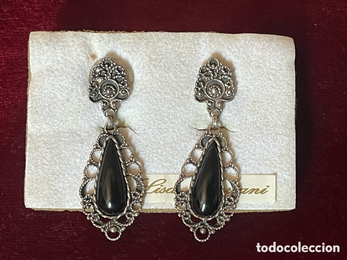 Joyeria: PENDIENTES LARGOS DE PLATA Y PIEDRA PULIDA - Foto 1