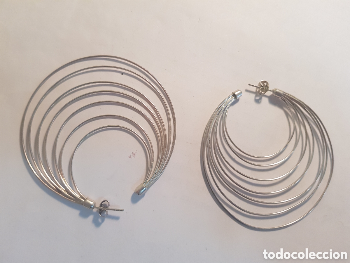 Joyeria: #1098 pendientes plata de ley 925 6cm - Foto 1