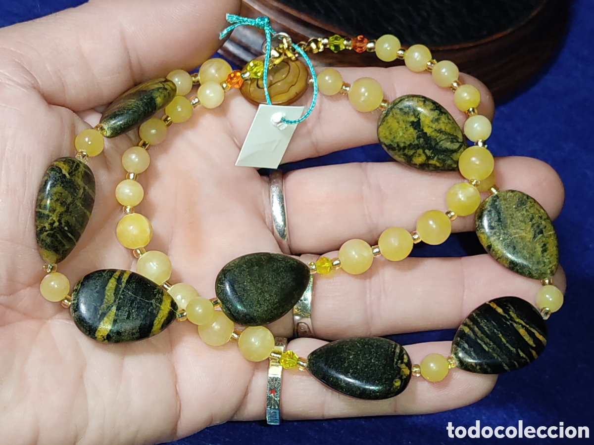 Joyeria: Collar de Neelita natural y jade. *L* - Foto 5