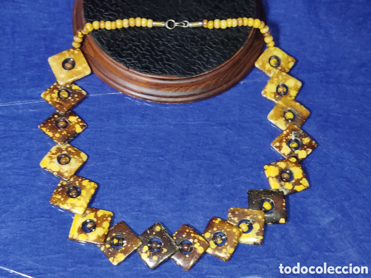Joyeria: Collar largo de hueso.A&ntilde;os 70 - Foto 2