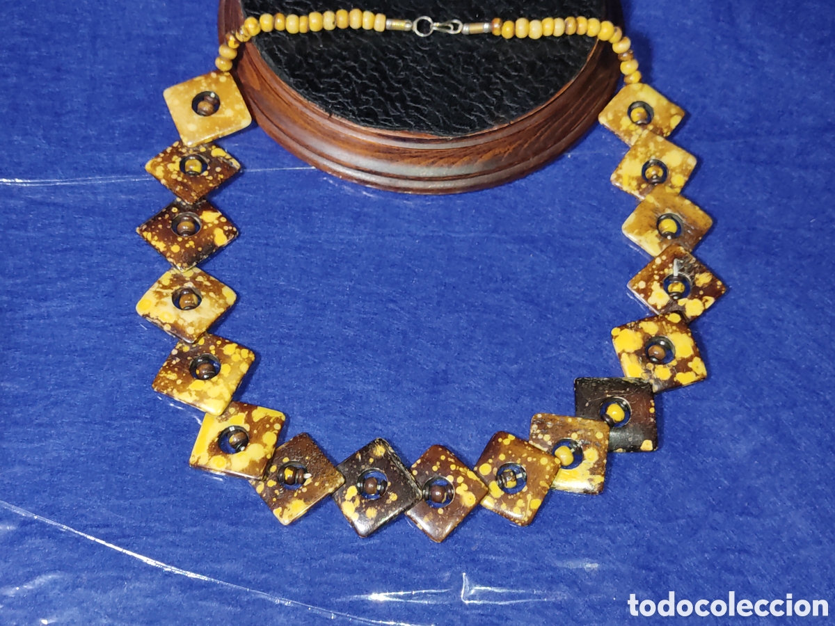 Joyeria: Collar largo de hueso.A&ntilde;os 70 - Foto 1