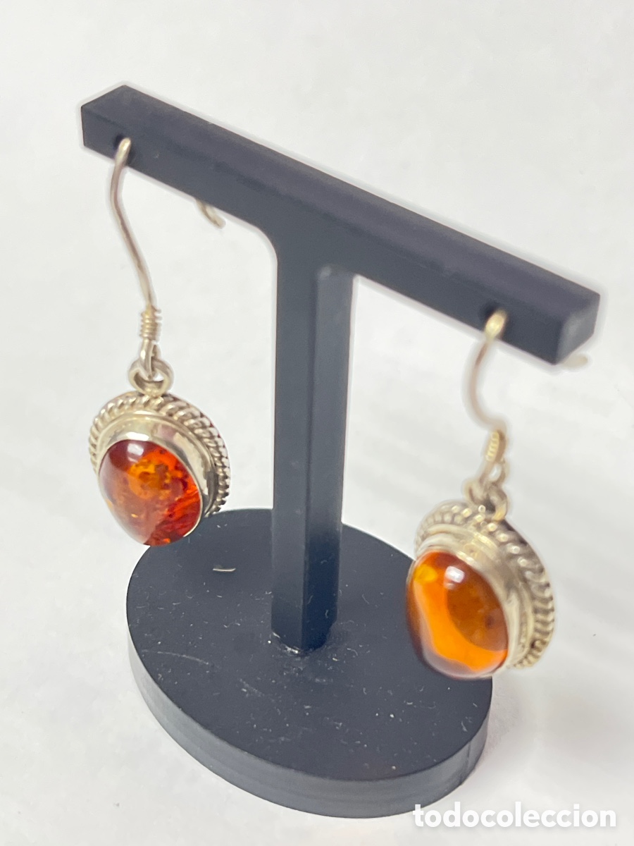 Joyeria: Pendientes de plata y &aacute;mbar / P300 - Foto 2