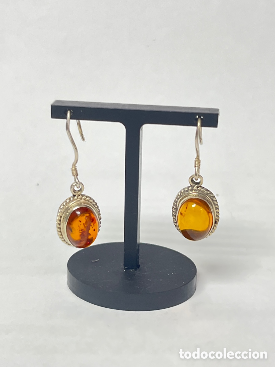 Joyeria: Pendientes de plata y &aacute;mbar / P300 - Foto 1