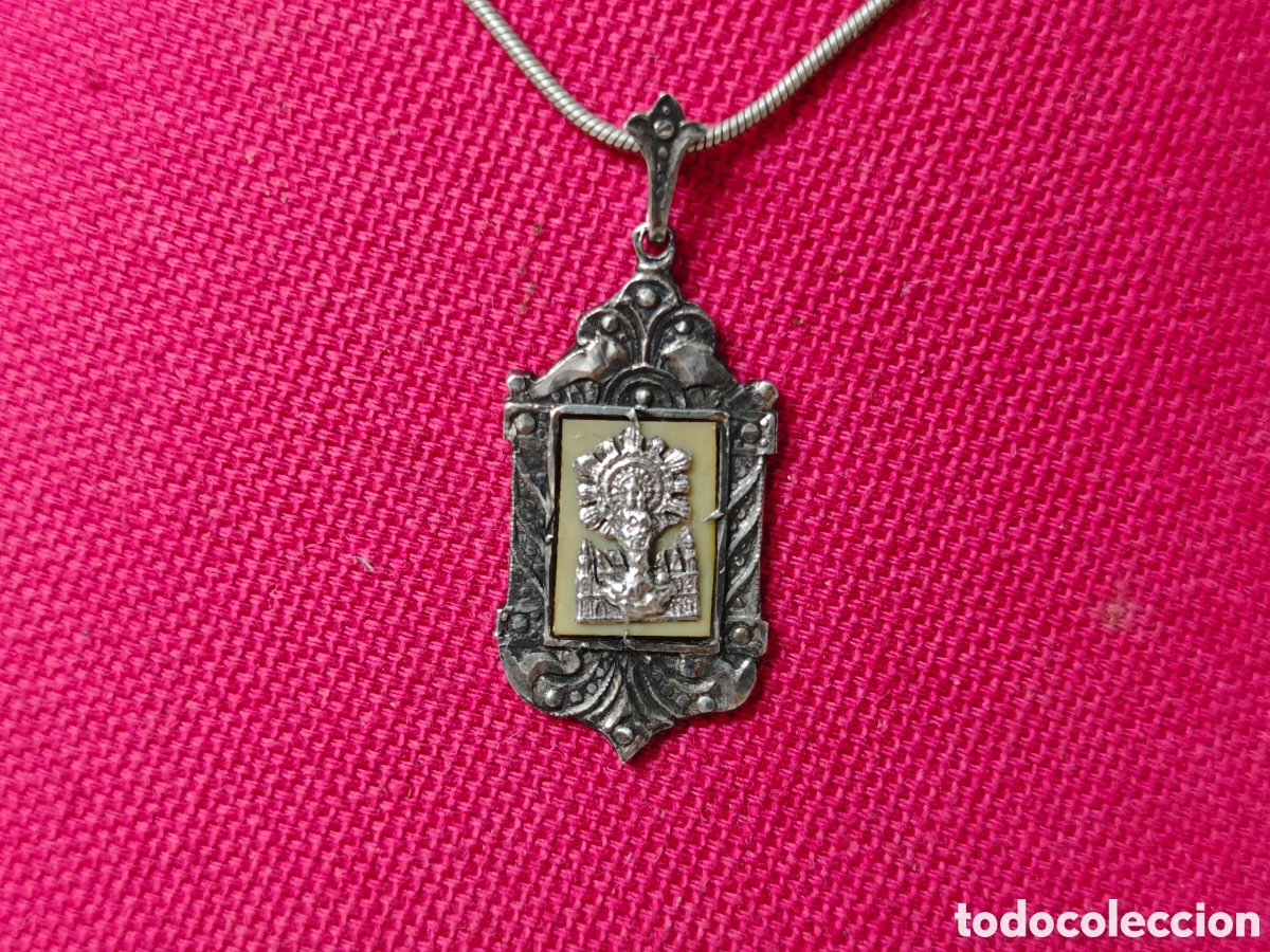 Joyeria: Medalla y cadena plata de ley virgen del pilar - Foto 3